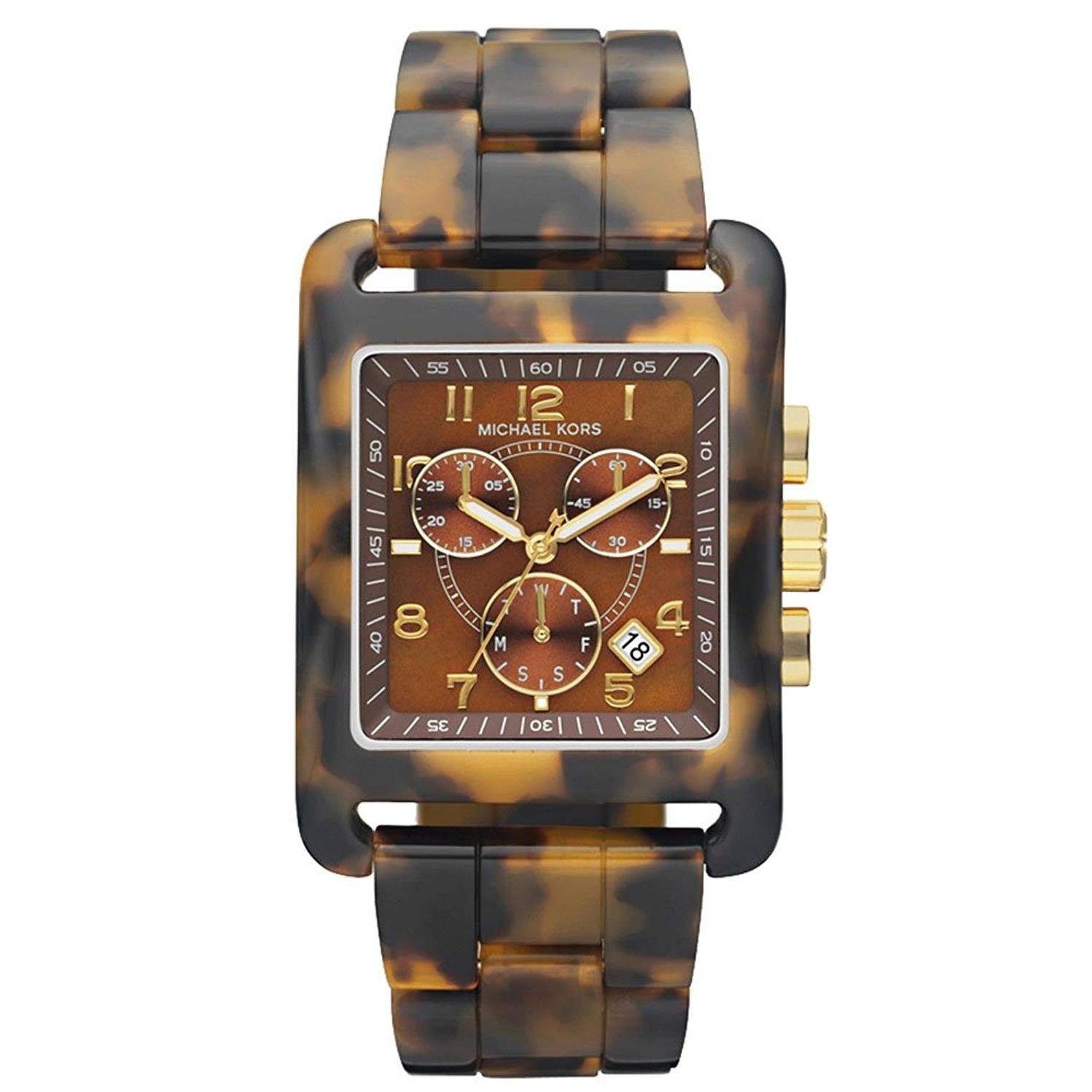Michael Kors 302630 Women's Leopard Print Square Quartz Link